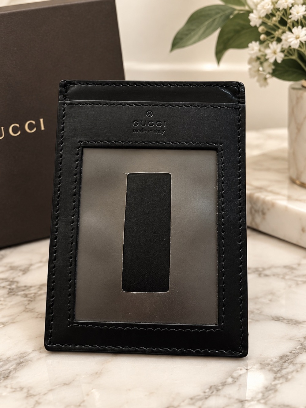 🎉one day PRICE slash! Gucci Black leather ID/ Card Holder